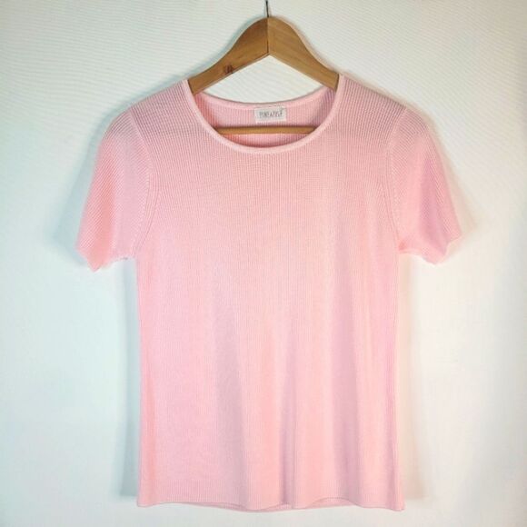 Pineapple 100% Silk Pale Pink Knitted Top - Picture 1 of 10